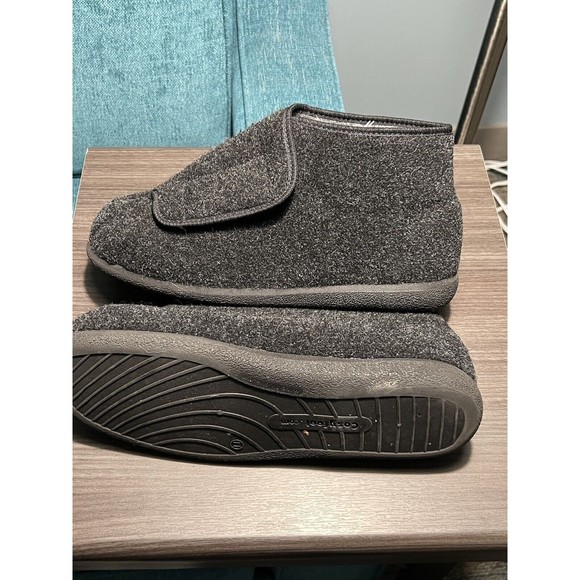 Cosyfeet Robbie Mens Slippers Gray Black Size 11 - Picture 8 of 14